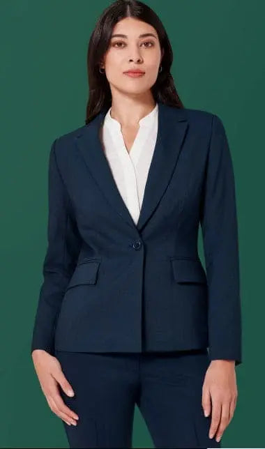 Biz Corporates Women's Renew Single Button Mid Length Jacket RJ401L - Allsorts Workwear