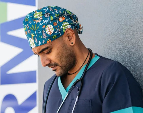Printed Surgical Scrubs Cap/Surgical Hat SC0705 - Allsorts Workwear