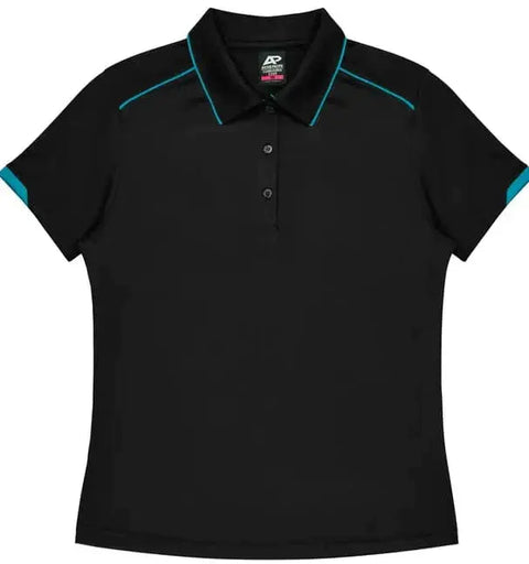 Aussie Pacific Currumbin Lady Polo Shirt 2320 Aussie Pacific BLACK/CYAN 6
