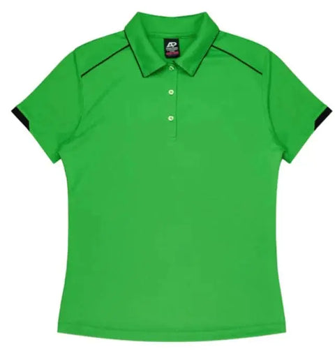 Aussie Pacific Currumbin Lady Polo Shirt 2320 Aussie Pacific KAWA GREEN/BLACK 6
