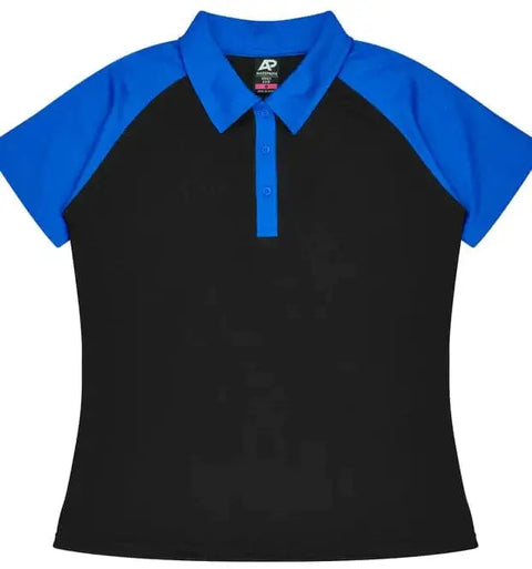 Aussie Pacific Manly Lady Polos 2318 Aussie Pacific BLACK/ELECTRIC ROYAL 6