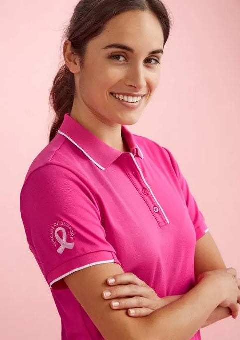 Biz Care Pink Short Sleeve Polo Shirt CST313LS - Allsorts Workwear