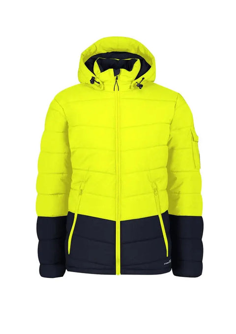 Syzmik Workwear Unisex Streetworx Hooded Puffer Jacket ZJ240 Work Wear Syzmik Yellow/Navy XXS