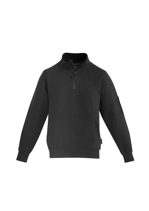 SYZMIK Men's 1/4 zip brushed fleece ZT366 Work Wear Syzmik Charcoal/Black 7XL
