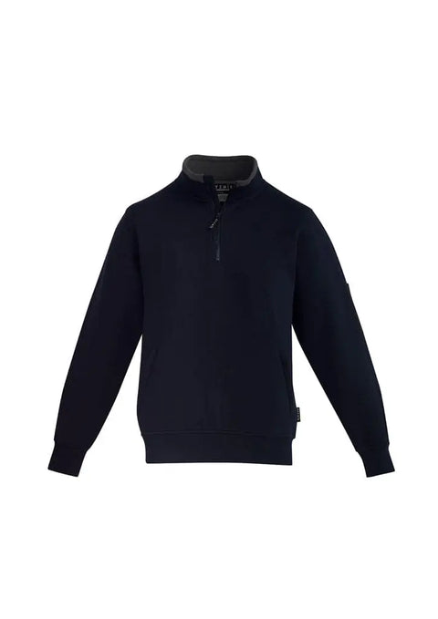 SYZMIK Men's 1/4 zip brushed fleece ZT366 Work Wear Syzmik Navy/Charcoal 7XL