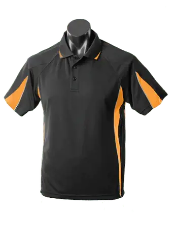 Aussie Pacific Eureka Kids Polo Shirt 3304 Casual Wear Aussie Pacific Black/Gold/Ashe 6