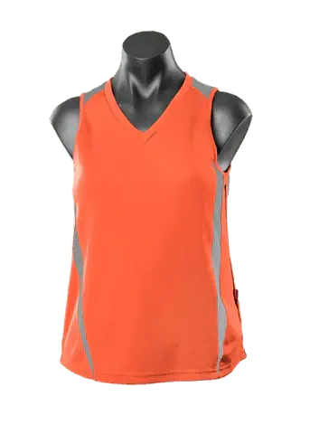 Aussie Pacific Eureka Ladies Singlet 2104 Casual Wear Aussie Pacific Orange/Charcoal 8