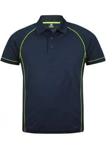 Aussie Pacific Men's Endeavour Work Polo Shirt 1310 Casual Wear Aussie Pacific Navy/Fluro Green S