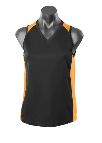 Aussie Pacific Premier Ladies Singlet 2101 Casual Wear Aussie Pacific Black/Gold 8