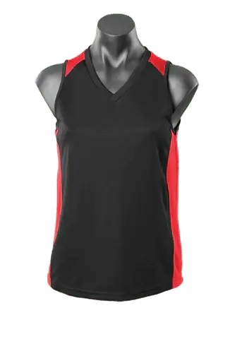 Aussie Pacific Premier Ladies Singlet 2101 Casual Wear Aussie Pacific Black/Red 8