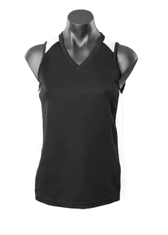 Aussie Pacific Premier Ladies Singlet 2101 Casual Wear Aussie Pacific Black/White 8