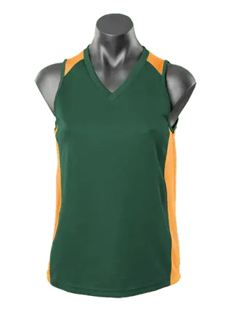 Aussie Pacific Premier Ladies Singlet 2101 Casual Wear Aussie Pacific Bottle/Gold 8