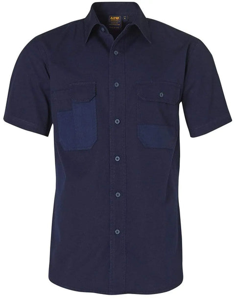 Durable Short Sleeve Work Shirt WT05 Work Wear Australian Industrial Wear S Navy