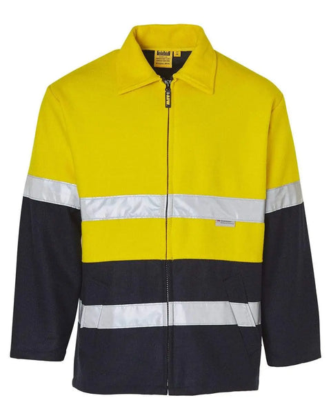 Hi-vis Two Tone Bluey Jacket SW31A Work Wear Australian Industrial Wear Fluoro Yellow/Navy S
