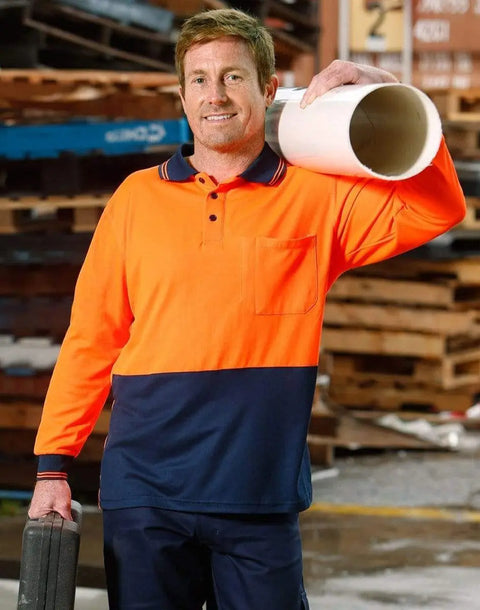 High Visibility Long Sleeve Polo SW05TD Work Wear Australian Industrial Wear