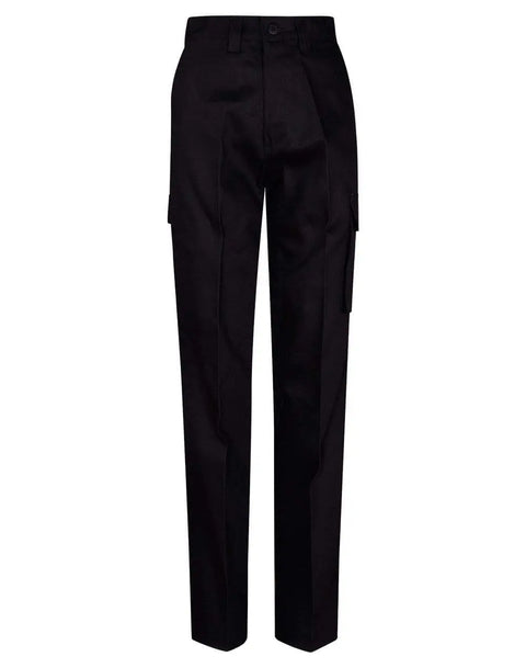 Men's Heavy Cotton Pre-shrunk Drill Pants Long Leg WP13 Work Wear Australian Industrial Wear 74L Black