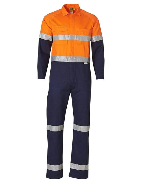 Men's Two Tone Coverall SW207 Work Wear Australian Industrial Wear 77R Orange/Navy