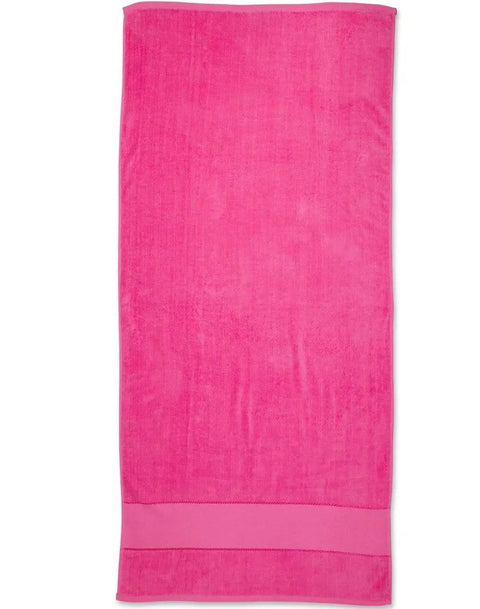 Terry Velour Beach Towel TW04A Work Wear Australian Industrial Wear 75cm x 150cm Hot pink