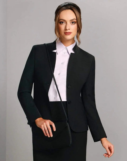 BENCHMARK Ladies’ Wool Blend Stretch Reverse Lapel Jacket M9202 Corporate Wear Benchmark
