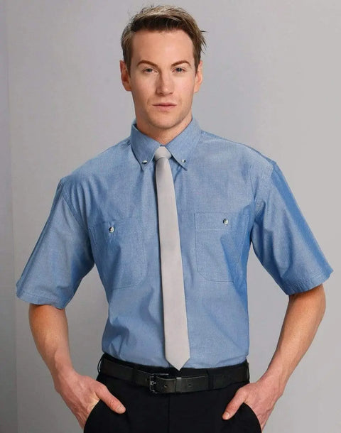 BENCHMARK Men's Chambray Short Sleeve BS03S Corporate Wear Benchmark