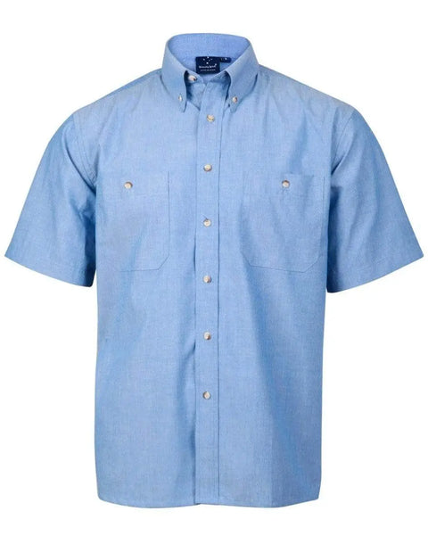 BENCHMARK Men's Chambray Short Sleeve BS03S Corporate Wear Benchmark S