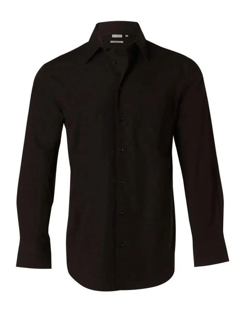 BENCHMARK Men's Cotton/Poly Stretch Long Sheeve Shirt M7020L Corporate Wear Benchmark Black 42