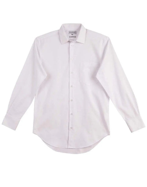 BENCHMARK Men's CVC Oxford Long Sleeve Shirt M7040L Corporate Wear Benchmark White 40