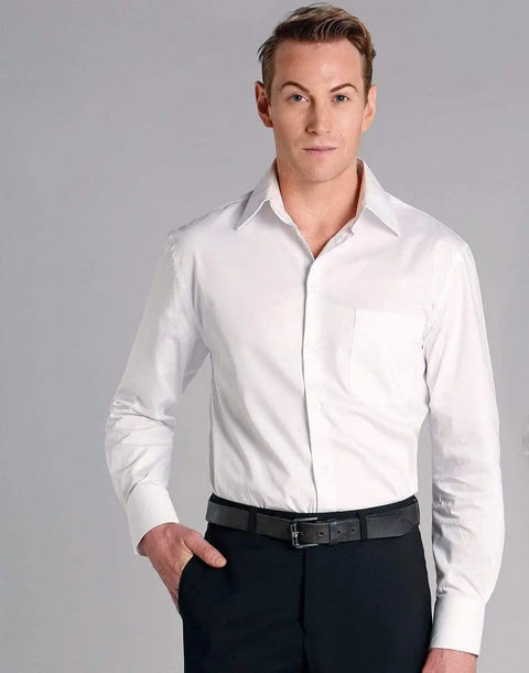 BENCHMARK Men's Fine Twill Long Sleeve Shirt M7030L Corporate Wear Benchmark