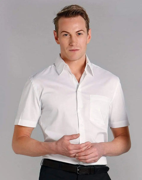 BENCHMARK Men's Fine Twill Short Sleeve Shirt M7030S Corporate Wear Benchmark