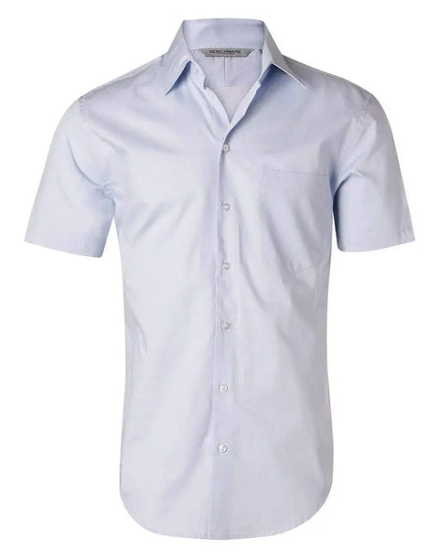 BENCHMARK Men's Fine Twill Short Sleeve Shirt M7030S Corporate Wear Benchmark Blue 40