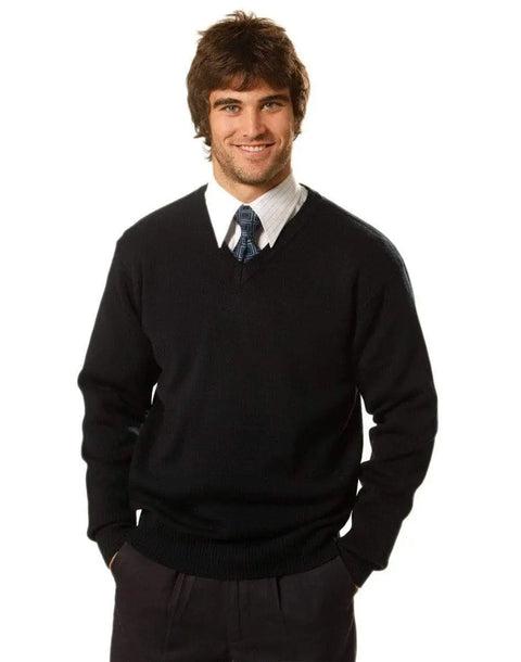 BENCHMARK V Neck Wool/Acrylic Knit Jumper WJ01 Corporate Wear Benchmark