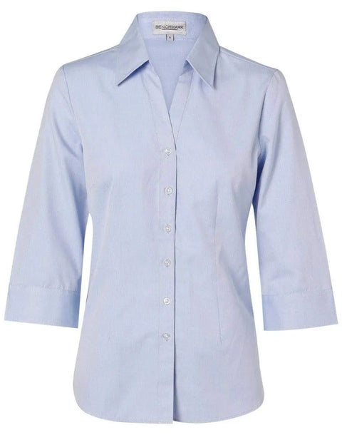 BENCHMARK Women's CVC Oxford 3/4 Sleeve Shirt M8040Q Corporate Wear Benchmark Blue 6