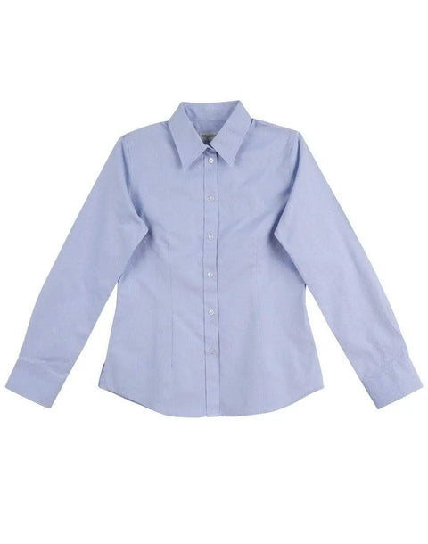 BENCHMARK Women's CVC Oxford Long Sleeve Shirt M8040 Corporate Wear Benchmark Blue 6