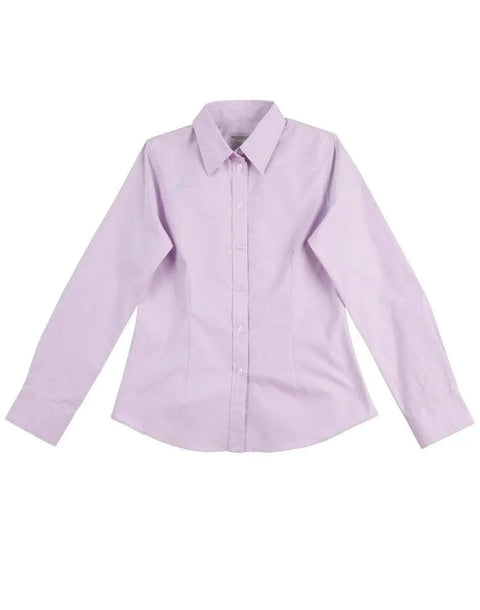 BENCHMARK Women's CVC Oxford Long Sleeve Shirt M8040 Corporate Wear Benchmark Lilac 6
