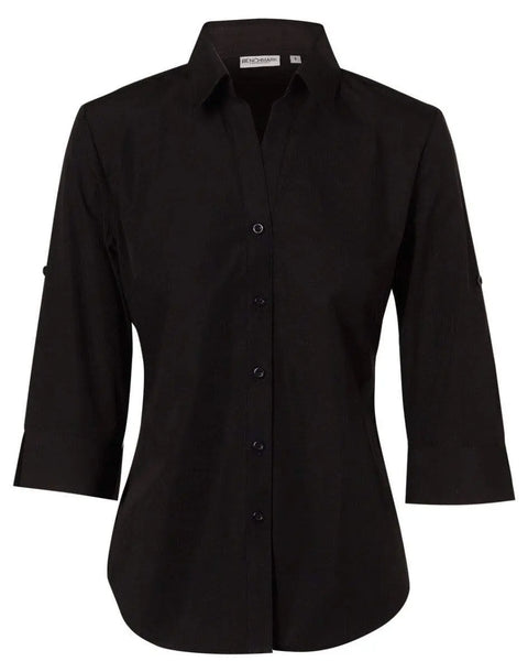BENCHMARK Women's Nano ™ Tech 3/4 Sleeve Shirt M8003 Corporate Wear Benchmark Black 6