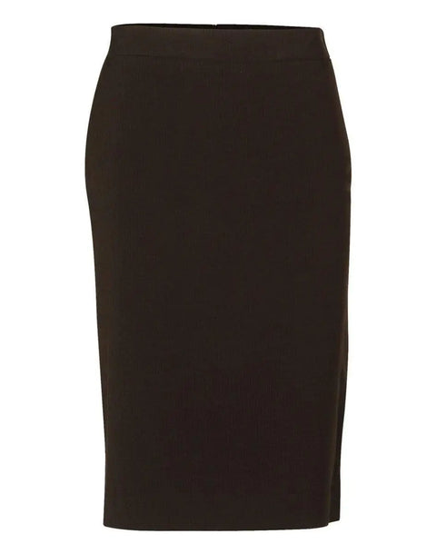 BENCHMARK Women's Poly/Viscose Stretch Stripe Mid Length Lined Pencil Skirt M9472 Corporate Wear Benchmark Black/Charcoal 6