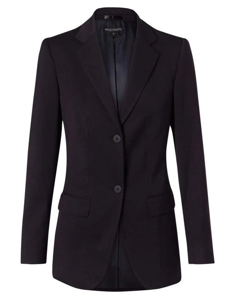 BENCHMARK Women's Poly/Viscose Stretch Two Buttons Mid Length Jacket M9206 Corporate Wear Benchmark Navy 6