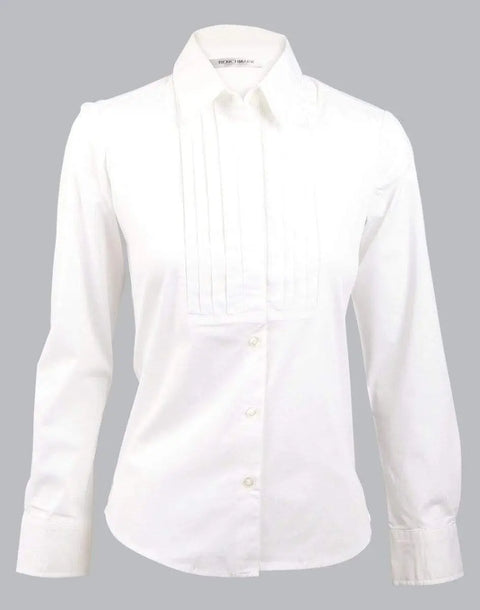 BENCHMARK Women's Stretch Tuck Front Long Sleeve Shirt M819 Corporate Wear Benchmark White 6