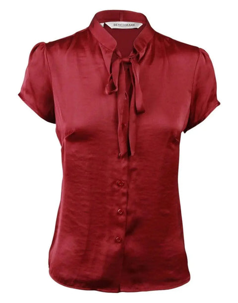 BENCHMARK Women's Tie Neck Blouse M8810 Corporate Wear Benchmark Shiraz 6