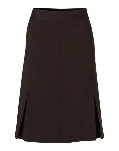 BENCHMARK Women's Wool Blend Strecth Pleated SKirt M9473 Corporate Wear Benchmark Charcoal 6