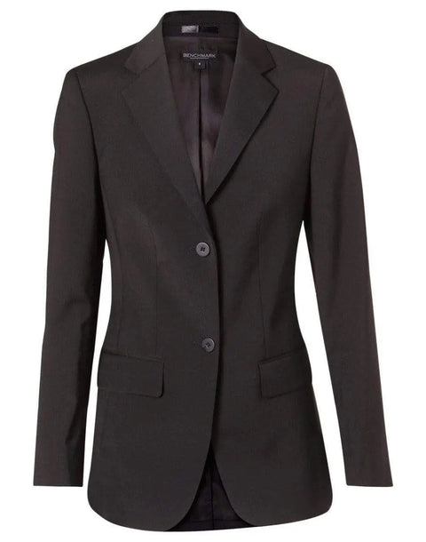 BENCHMARK Women's Wool Blend Stretch Mid Length Jacket M9200 Corporate Wear Benchmark Charcoal 6