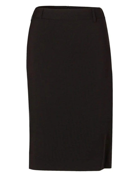 BENCHMARK Women's Wool Blend Stretch Mid Length Lined Pencil Skirt M9470 Corporate Wear Benchmark Navy 6