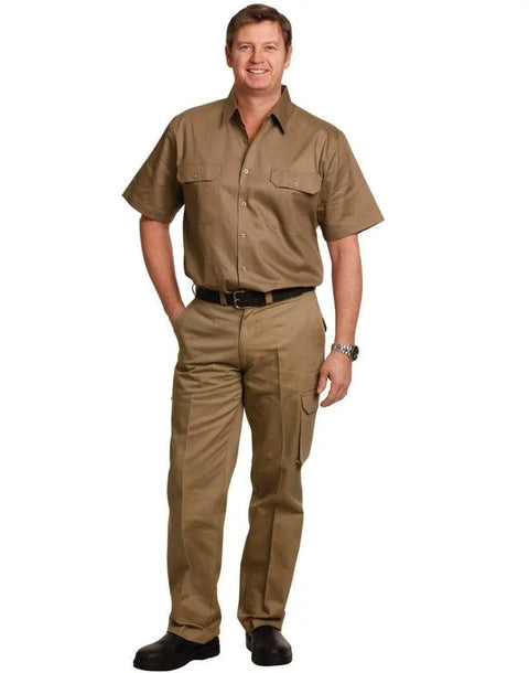 MEN'S HEAVY COTTON PRE-SHRUNK DRILL PANTS Stout Size WP08 Work Wear Benchmark