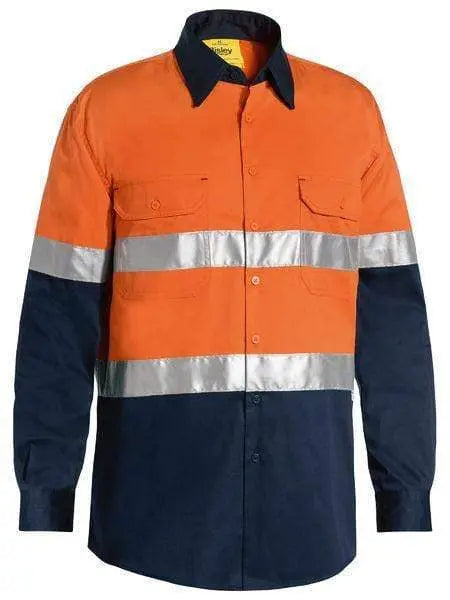Bisley Workwear Work Wear Orange/Navy / S Bisley 3M TAPED COOL LIGHTWEIGHT HI VIS SHIRT BS6696T