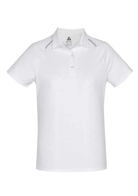 Biz Care Casual Wear White/Silver / 8 Biz Collection Academy Ladies Polo P012LS