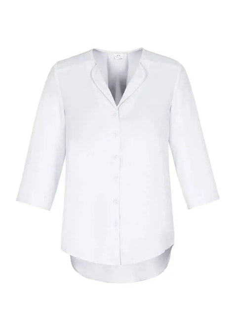 Biz Collection Lily Ladies Longline Blouse S015LT Corporate Wear Biz Care White 6