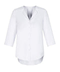 Biz Collection Lily Ladies Longline Blouse S015LT Corporate Wear Biz Care White 6 