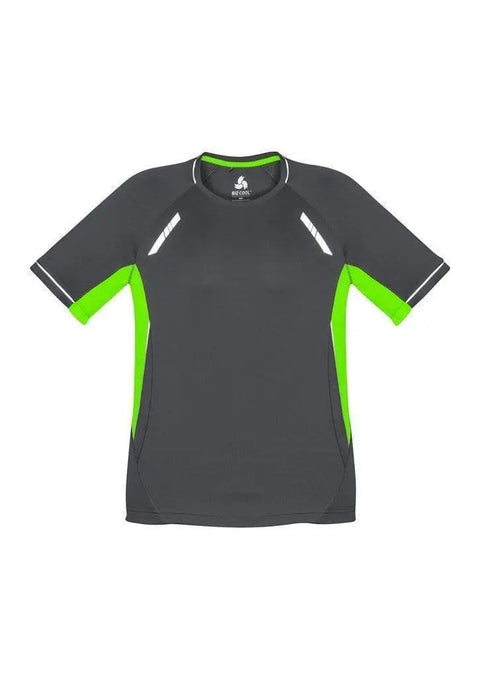 Biz Collection Casual Wear Grey/Fluoro Lime/Silver / 4 Biz Collection Kid’s Renegade Tee T701KS