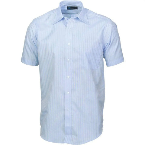DNC Workwear Corporate Wear Light Blue / 37 DNC WORKWEAR Men’s Tonal Stripe Short Sleeve Shirt 4155