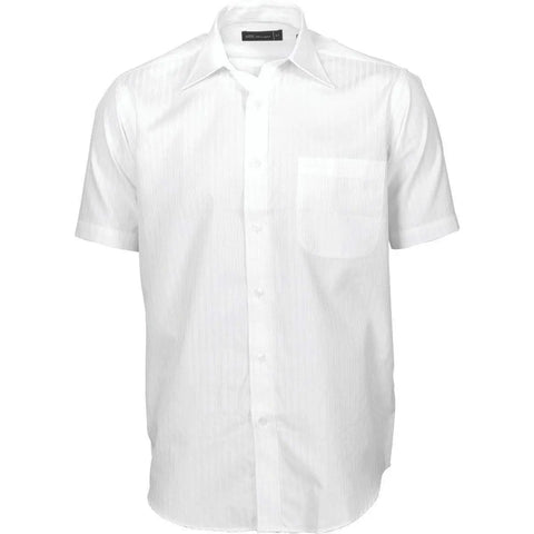 DNC Workwear Corporate Wear White / 37 DNC WORKWEAR Men’s Tonal Stripe Short Sleeve Shirt 4155